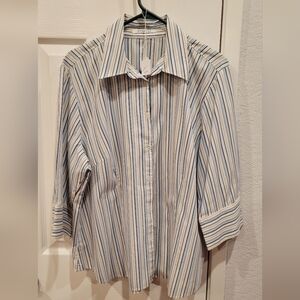 Womans Striped Button-Down Shirt